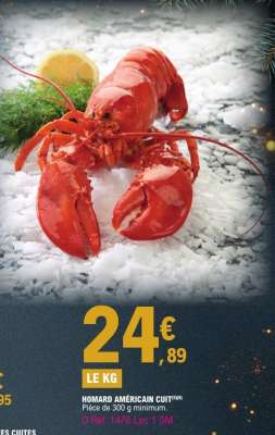 Homard americain cuit