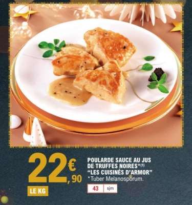 POULARDE SAUCE AU JUS DE TRUFFES NOIRES