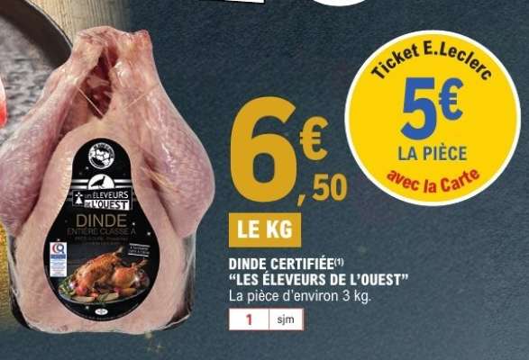 DINDE CERTIFIÉE 'LES ÉLEVEURS DE L'OUEST'