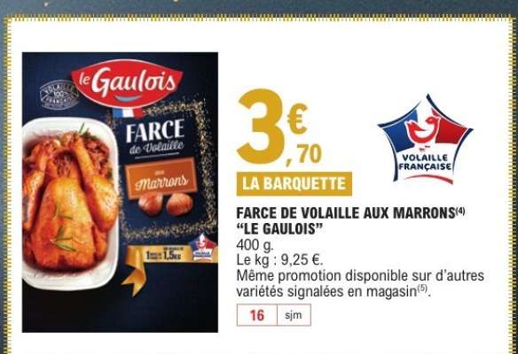 FARCE DE VOLAILLE AUX MARRONS "LE GAULOIS"