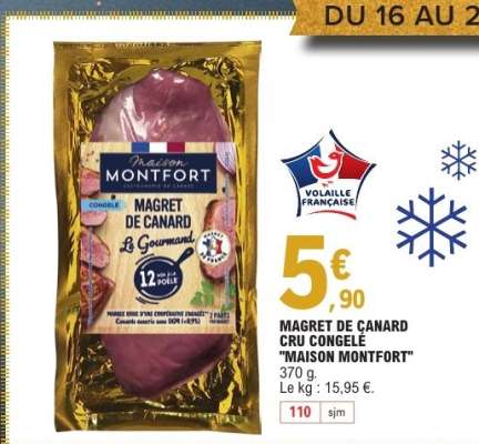 MAGRET DE CANARD CRU CONGELÉ "MAISON MONTFORT"
