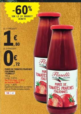 PURÉE DE TOMATES FRAÎCHES ITALIENNES "FLORELLI"