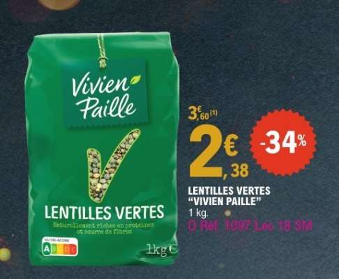 LENTILLES VERTES "VIVIEN PAILLE"