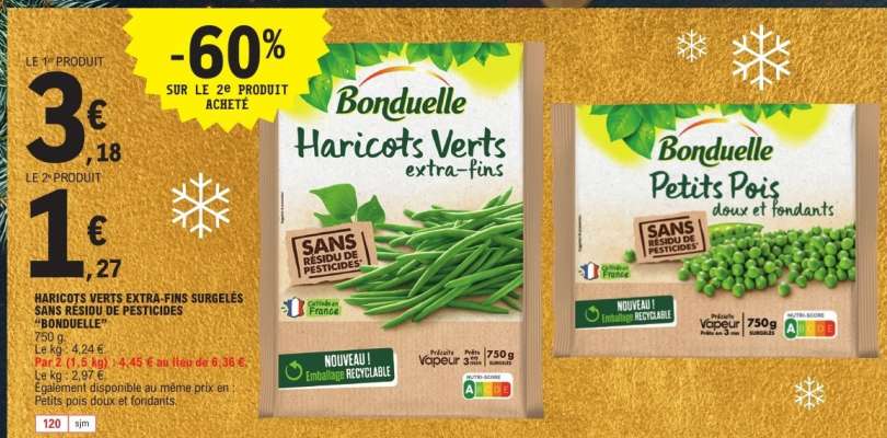 BONDUELLE Haricots verts extra fins surgelés