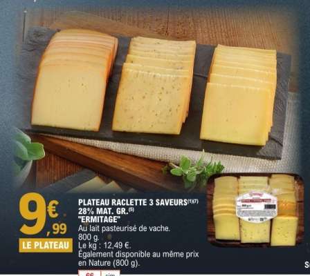 Plateau raclette 3 saveurs