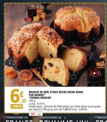 BRIOCHE DE NOËL ÉTOILE DÉCOR SUCRE GRAIN PUR BEURRE