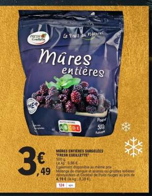 MÛRES ENTIÈRES SURGELÉES "FRESH CUEILLETTE"