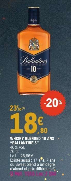 WHISKY BLENDED 10 ANS 'BALLANTINE'S'