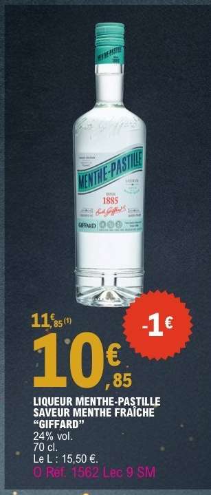 LIQUEUR MENTHE PASTILLE SAVEUR MENTHE FRAÎCHE “GIFFARD”