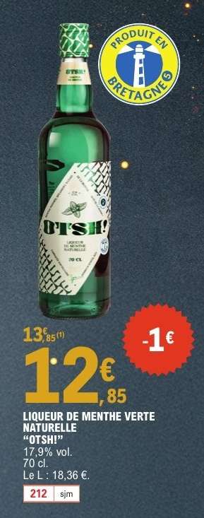 LIQUEUR DE MENTHE VERTE NATURELLE "OTSH!"