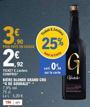 BIÈRE BLONDE GRAND CRU G DE GOUDALE