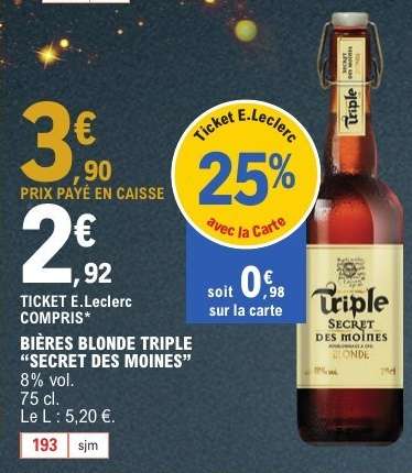 BIÈRES BLONDE TRIPLE “SECRET DES MOINES”