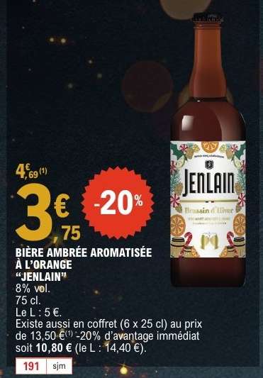 BIÈRE AMBRÉE AROMATISÉE À L'ORANGE 'JENLAIN'