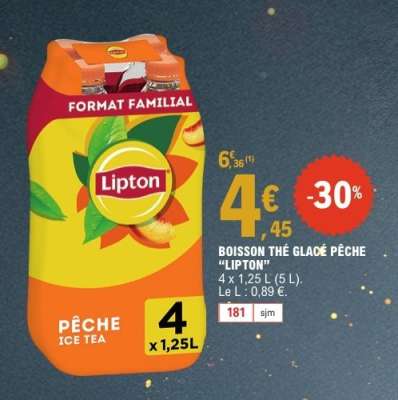 BOISSON THÉ GLACÉ PÊCHE “LIPTON”