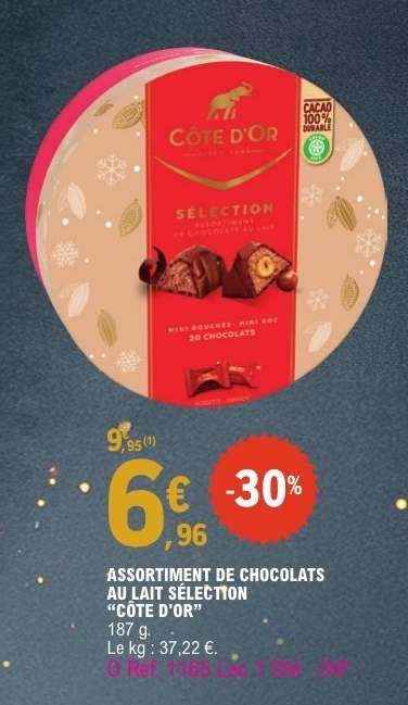 ASSORTIMENT DE CHOCOLATS AU LAIT SÉLECTION “CÔTE D'OR”