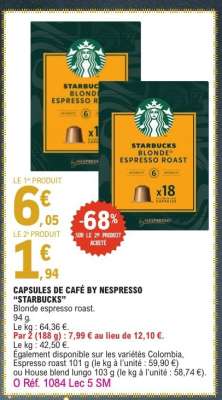 CAPSULES DE CAFÉ BY NESPRESSO 'STARBUCKS'