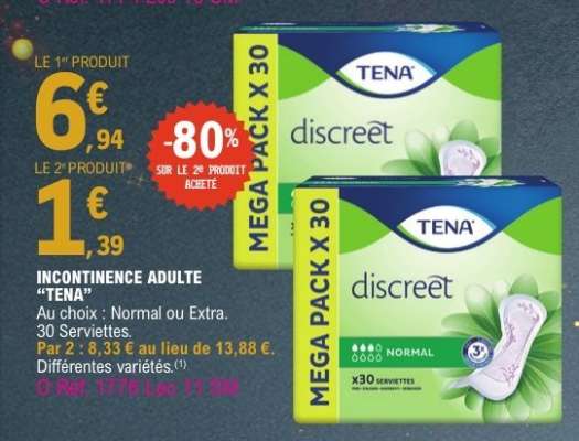 TENA Discreet Mega Pack x 30