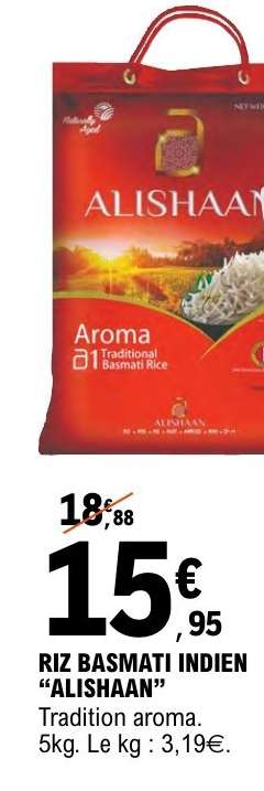 RIZ BASMATI INDIEN "ALISHAAN"