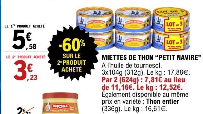 Miettes de thon PETIT NAVIRE