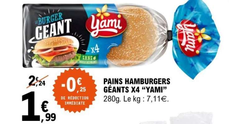 PAINS HAMBURGERS GEANTS X4 'YAMI'