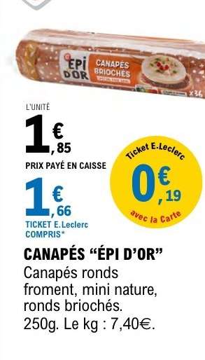 CANAPÉS “ÉPI D’OR”