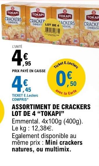 ASSORTIMENT DE CRACKERS LOT DE 4 'TOKAPI'