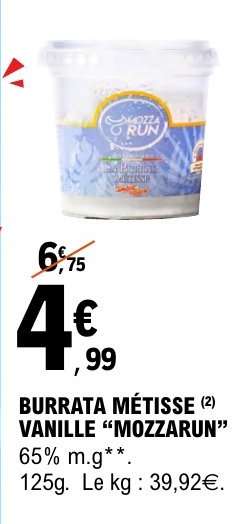 BURRATA MÉTISSE VANILLE “MOZZARUN”