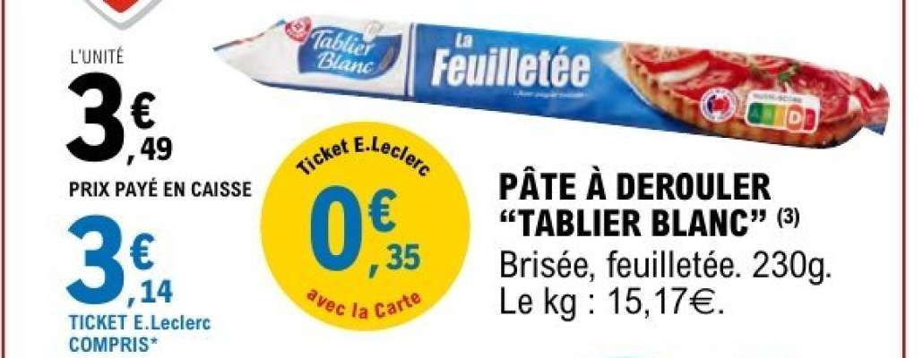 PÂTE À DÉROULER “TABLIER BLANC”