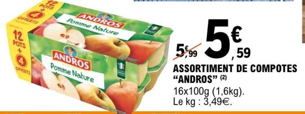 ASSORTIMENT DE COMPOTES "ANDROS"