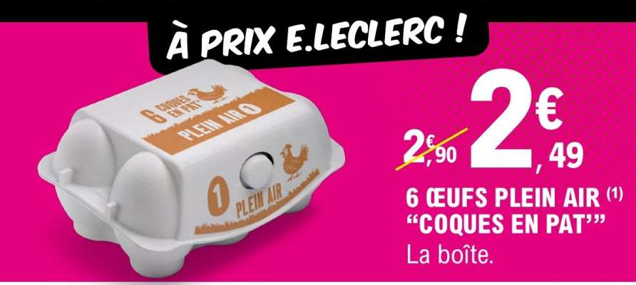 6 ŒUFS PLEIN AIR "COQUES EN PAT"