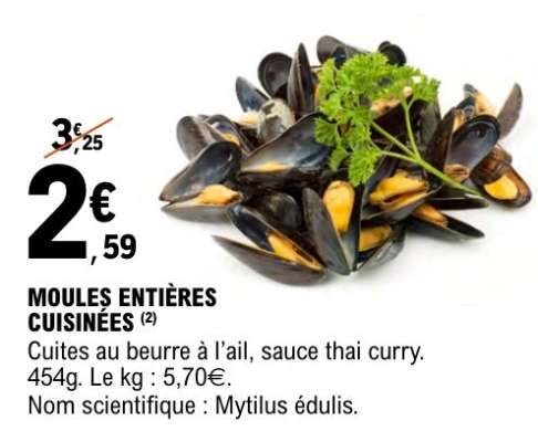 Moules Entières Cuisinées