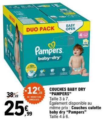 COUCHES BABY DRY “PAMPERS”