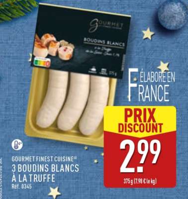 GOURMET FINEST CUISINE 3 BOUDINS BLANCS À LA TRUFFE