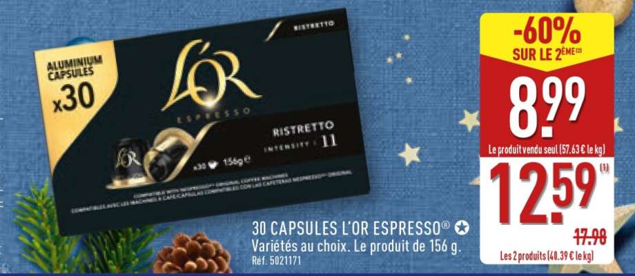 30 CAPSULES L'OR ESPRESSO