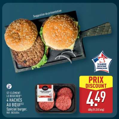 ST-CLÉMENT LE BOUCHER® 4 HACHÉS AU BŒUF