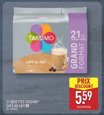 21 Dosettes Tassimo Café au Lait