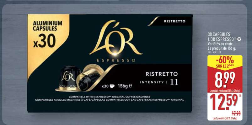 30 CAPSULES L'OR ESPRESSO