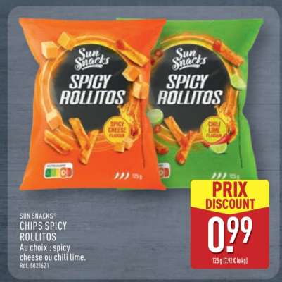 Sun Snacks Chips Spicy Rollitos