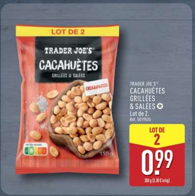 TRADER JOE'S Cacahuètes Grillées Salées