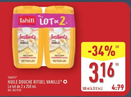 TAHITI HUILE DOUCHE RITUEL VANILLE