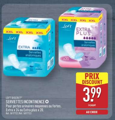 LOFT DISCRET SERVIETTES INCONTINENCE