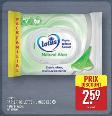LOTUS PAPIER TOILETTE HUMIDE X80