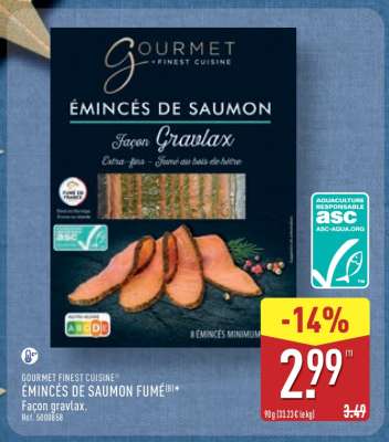 GOURMET FINEST CUISINE ÉMINCÉS DE SAUMON FUMÉ