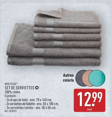 SET DE SERVIETTES