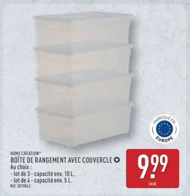 BOÎTE DE RANGEMENT AVEC COUVERCLE