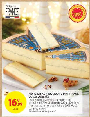 MORBIER AOP 100 JOURS D'AFFINAGE JURAFLOR