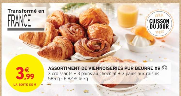 ASSORTIMENT DE VIENNOISERIES PUR BEURRE X9