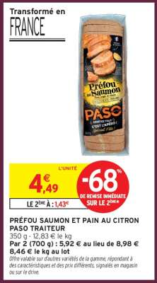 PRÉFOU SAUMON ET PAIN AU CITRON PASO TRAITEUR