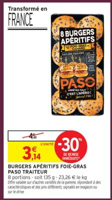 BURGERS APÉRITIFS FOIE-GRAS PASO TRAITEUR