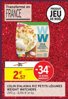 COLIN D'ALASKA RIZ PETITS LÉGUMES WEIGHT WATCHERS